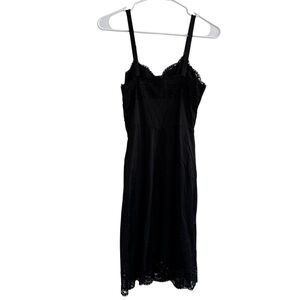 Vintage Her Majesty Black Nightgown Dress Mini Lace Sweetheart Junior 9/10